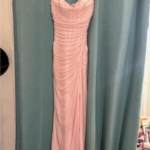 Nordstrom Pink Ruched Cowl Neck Gown